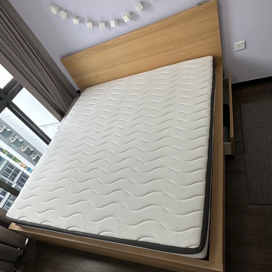 IKEA King Mattress & Bedframe, Furniture & Home Living, Furniture, Bed