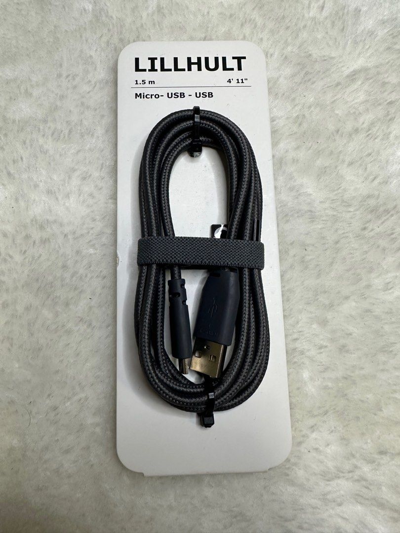 LILLHULT USB-A to USB-micro, dark gray, 4'11 - IKEA