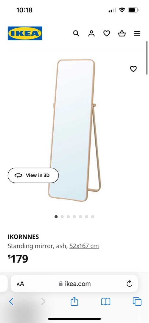 Ikea Standing Mirror, Furniture & Home Living, Home Decor, Mirrors on