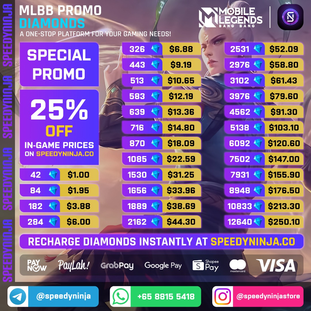 [INSTANT ON WEB Special Promotion] Top Up Cheap Mobile Legends