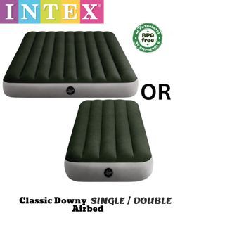 INTEX Single and Double Airbed Mattress Dura Bea, Prestige Downy Air Bed Air Mattress for Camping Travel Outdoor Homestay Tilam Angin