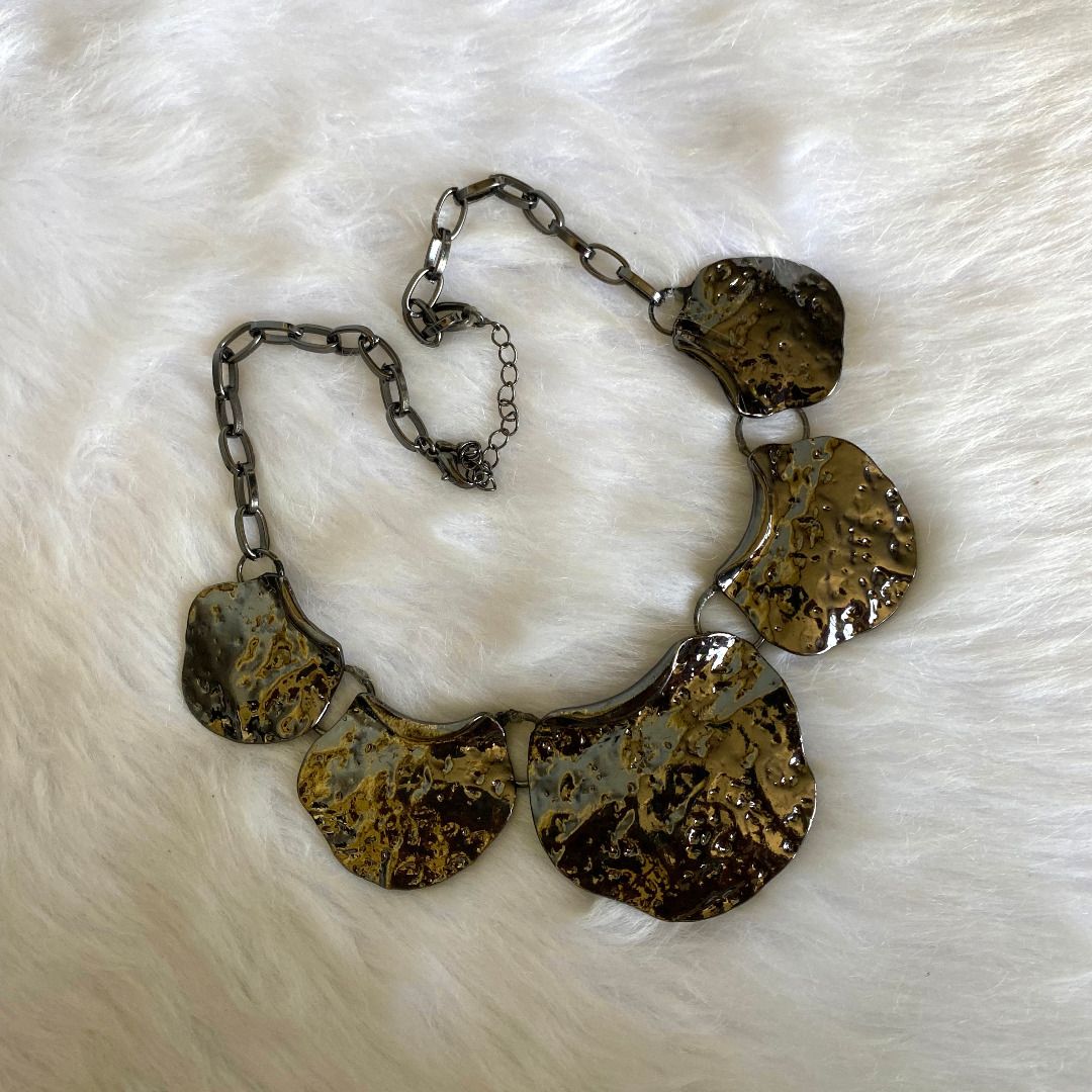 Japan Vintage Silver Tone Brutallist Chain Necklace, Women's Fashion ...