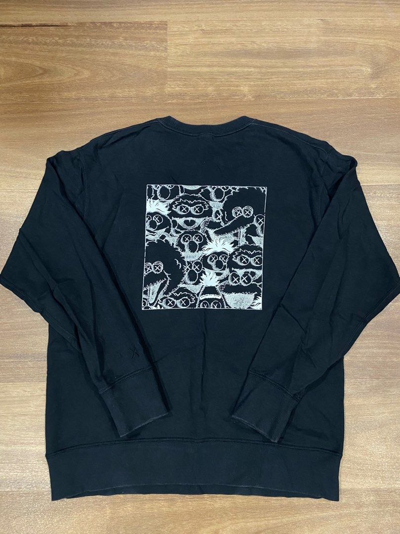 KAWS X Uniqlo Black Long Sleeve Pullover Men s Fashion Coats