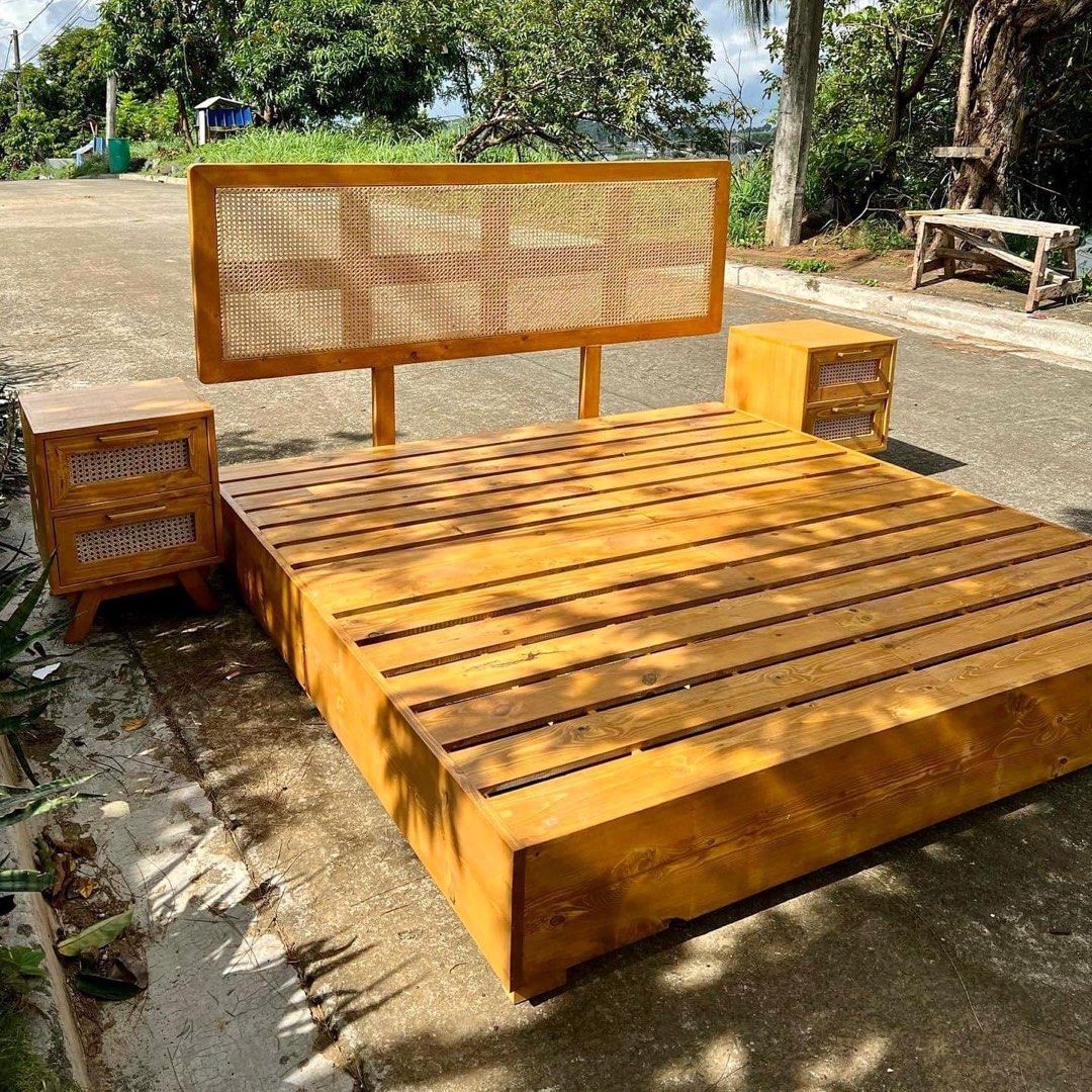 King Size Solihiya Bed frame with 2 bed side tables (Category: Bed Frames & Mattresses) located in Paranaque City. Submitted by FLess.ph (Listing ID 1257009955, Image 1). Description: “Upgrade your bedroom with our stunning Solihiya bedframe, complete with 2 spacious drawers for added convenience and organization. Available in single, double, queen and king size 🛏️✨ #HomeDecor #StorageSolutions” 📩𝐹𝑜𝑟 𝑜𝑟𝑑𝑒𝑟𝑖𝑛𝑔 𝑎𝑠𝑠𝑖𝑠𝑡𝑎𝑛𝑐𝑒 𝑎�