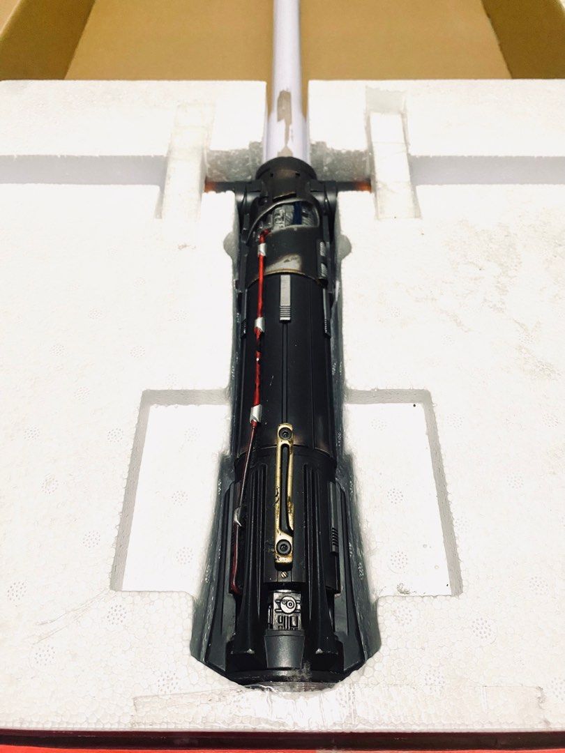 Kylo Ren Force FX Lightsaber Black Series (Category: Western Merchandise) located in General Trias. Submitted by leidevera9 (Listing ID 1256837544, Image 3). Description: ORIGINAL AND AUTHENTIC STAR WARS THE BLACK SERIES KYLO REN FORCE FX LIGHTSABER BY HASBRO Authentic movie sound effects, Real metal hilt Includes Lightsaber, stand, and instructions. Like new Just sitting in the cabinet Sound and light all working .