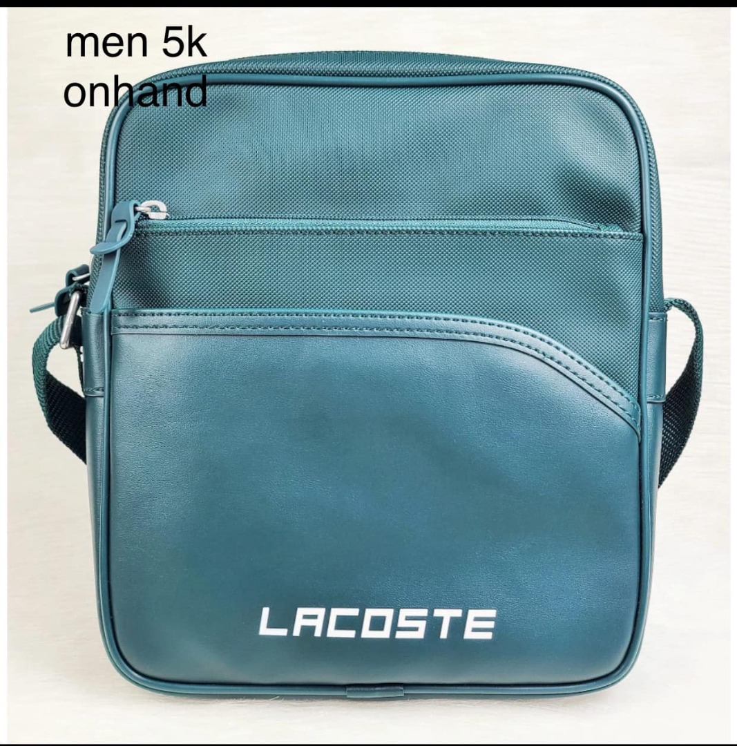 Lacoste NH4279UG 021 Marine Nylon Men's Sling Bag, Men's Fashion, Bags ...