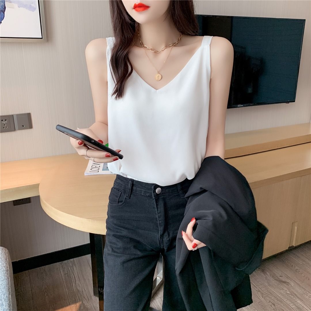 Sleeveless shop chiffon vest