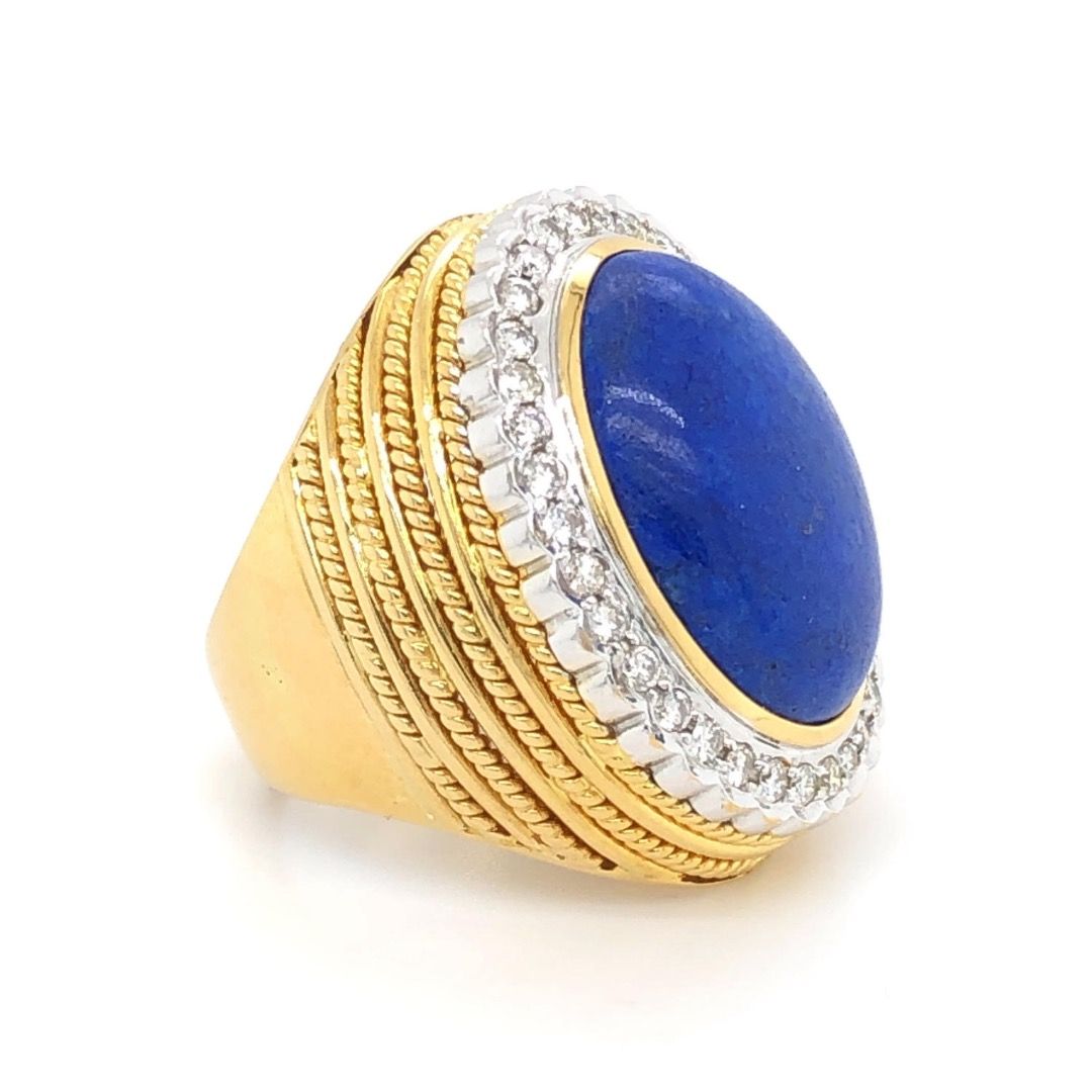 Mens gold on sale lapis lazuli rings