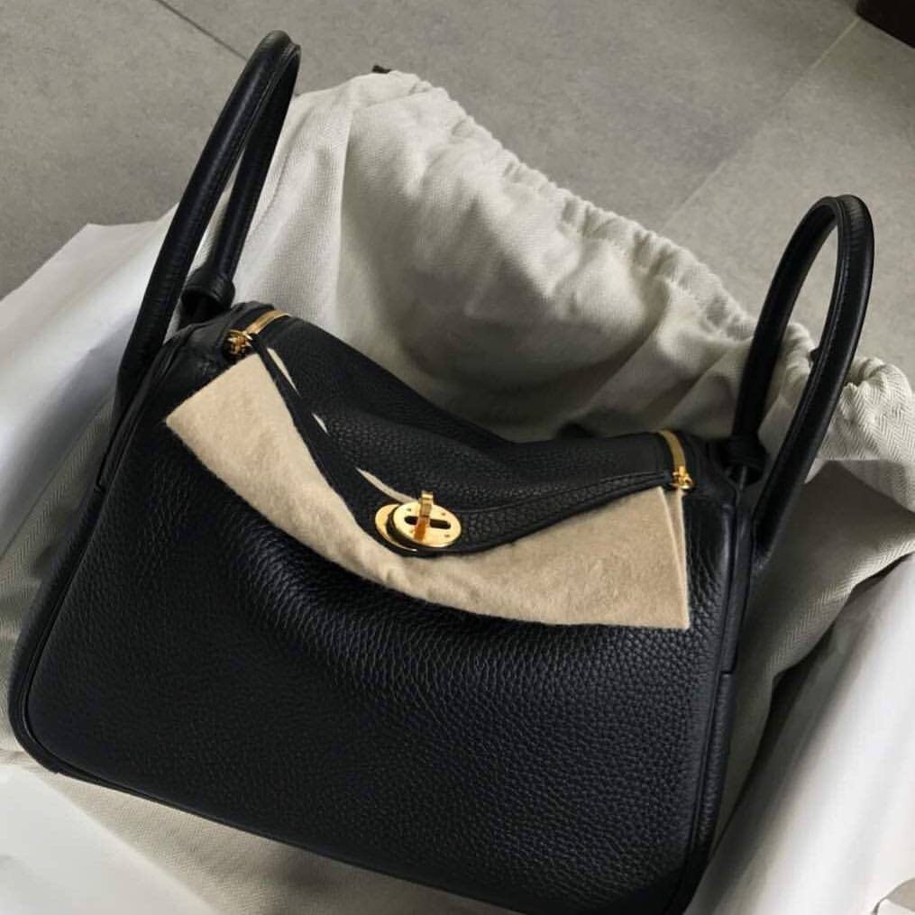 Hermes lindy 26 black and sliver, Luxury, Bags & Wallets on Carousell