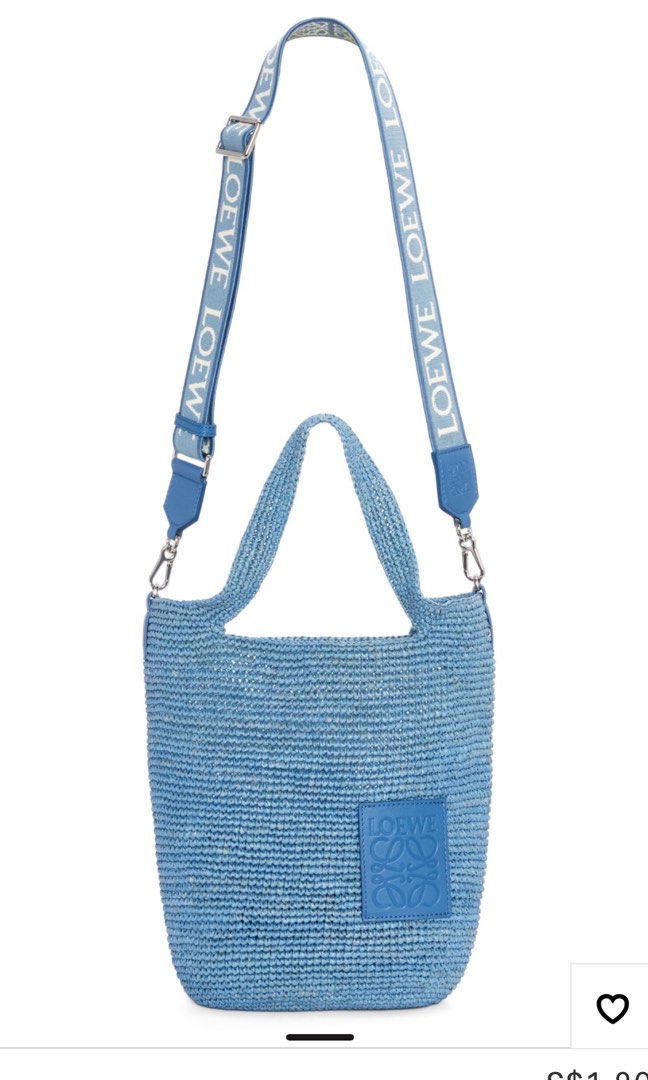 Loewe Mini slit bag in raffia & calfskin, Luxury, Bags & Wallets on ...