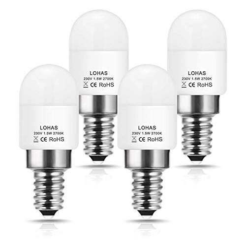 LOHAS E14 Mini LED Bulbs, 1.5W SES Bulb, Equivalent to 15W Small Edison  Screw Bulbs, 2700K Warm White, 150Lm, Energy Saver, LED Light Bulbs,  4-Pack, Furniture & Home Living, Lighting & Fans