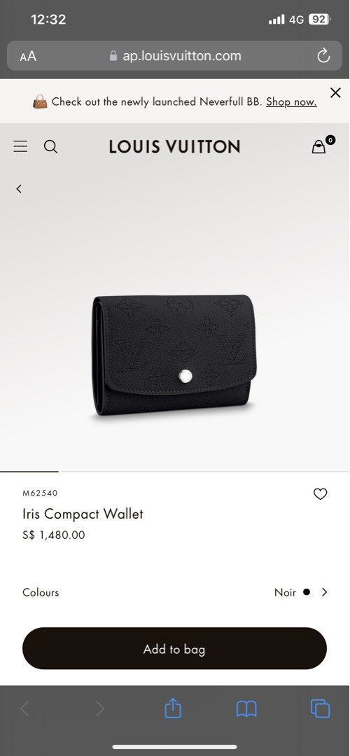 LOUIS VUITTON IRIS COMPACT WALLET (M62540), Luxury, Bags & Wallets on  Carousell