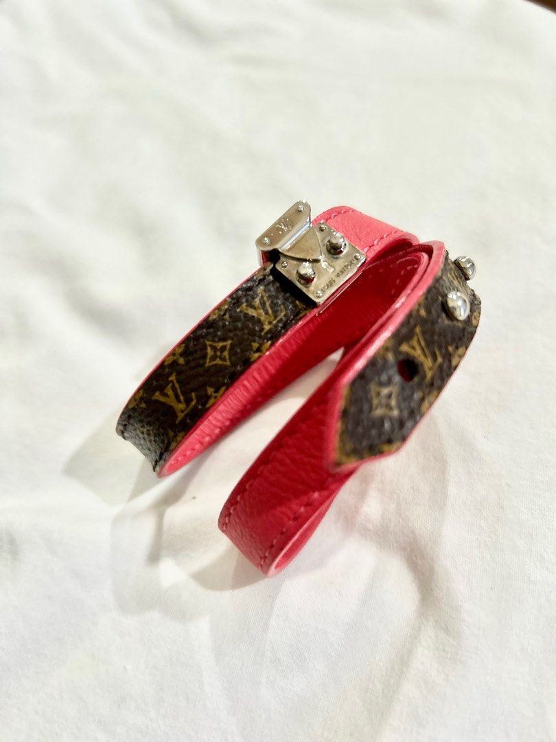 Louis Vuitton Pink leather bracelet Luxury Accessories on Carousell