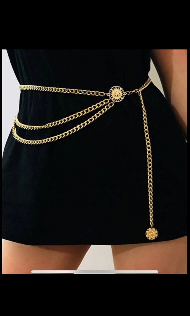 Gold chain waist belt cheap