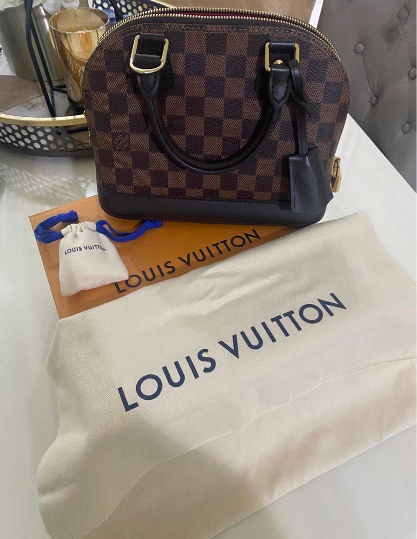 Louis Vuitton Alma BB Damier Ebene Canvas Shoulder Bag 2017