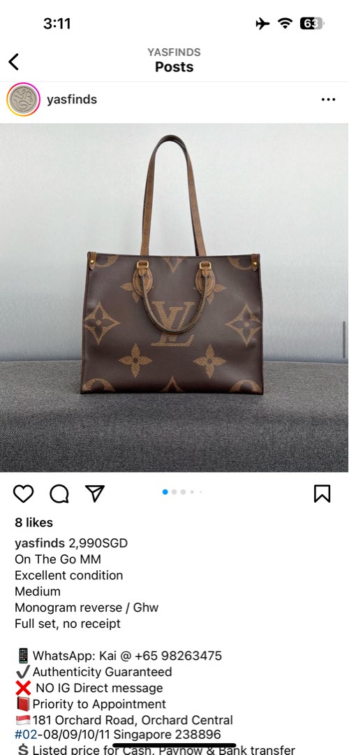 Louis Vuitton OnTheGo Reverse Monogram MM Tote