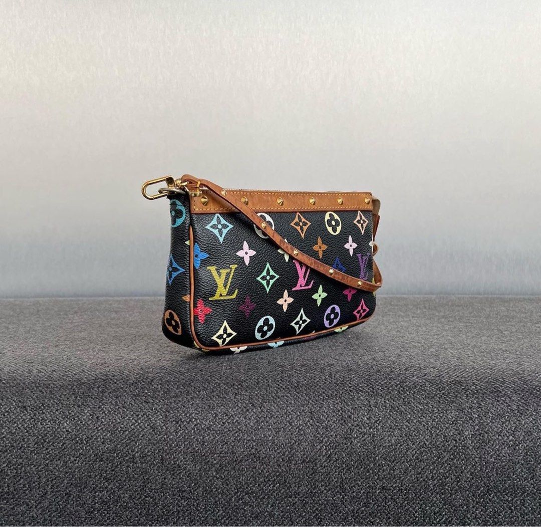 Louis Vuitton Monogram Multicolor Pochette Accessories Black