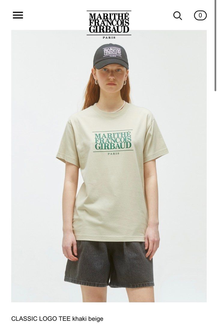 Marithe Classic Logo Tee (Category: Shirts) located in Singapore. Submitted by bella.shopholic (Listing ID 1256944871, Image 1). Description: In khaki and navy.