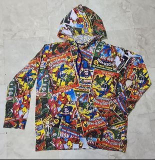 Marvel print mens hoodie oversized