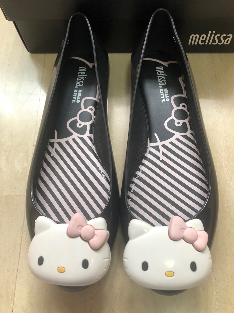Melissa Space Love Hello Kitty Black White Women s Fashion