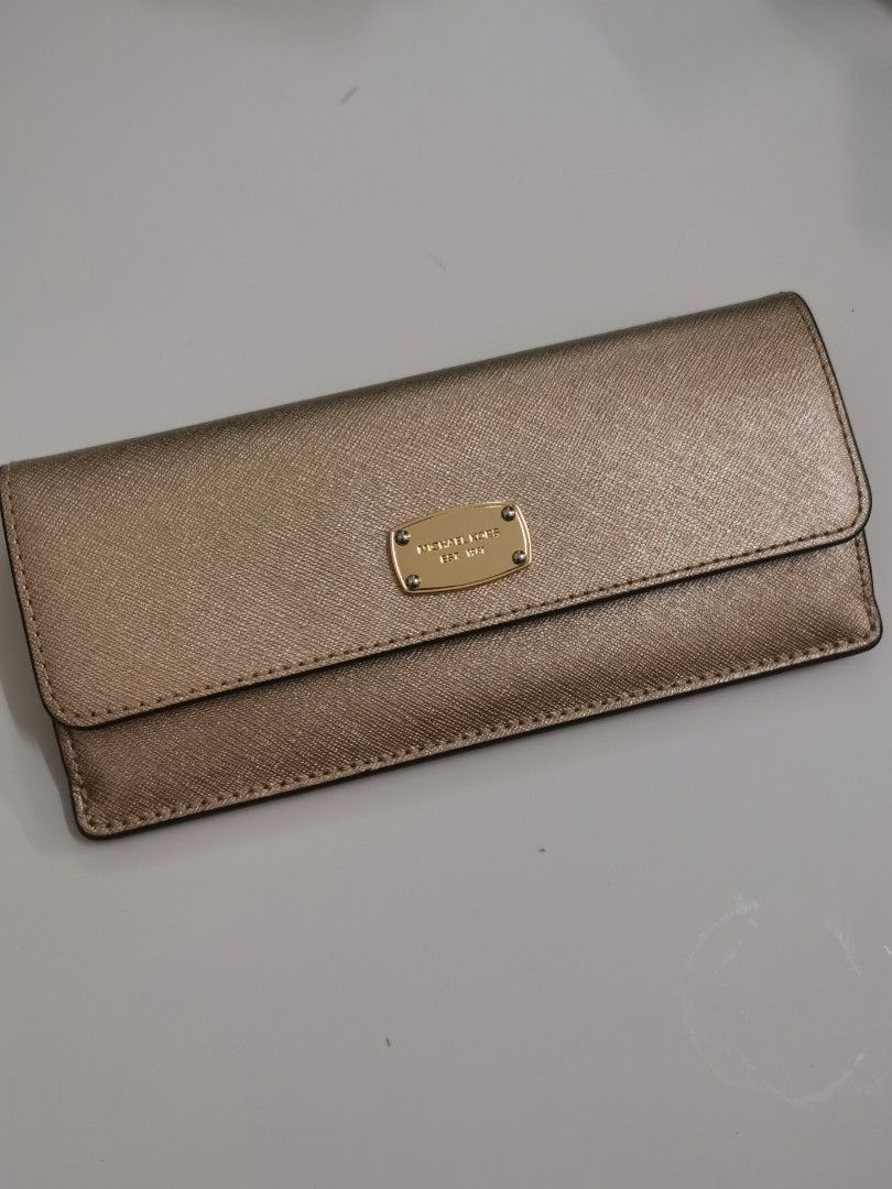 Michael kors pale gold wallet on sale