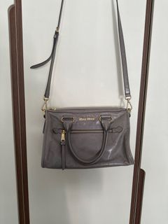 Qoo10 - MIUMIU 5BB010 VITELLO SHINE LEATHER BAG _MUSHROOM : Bag