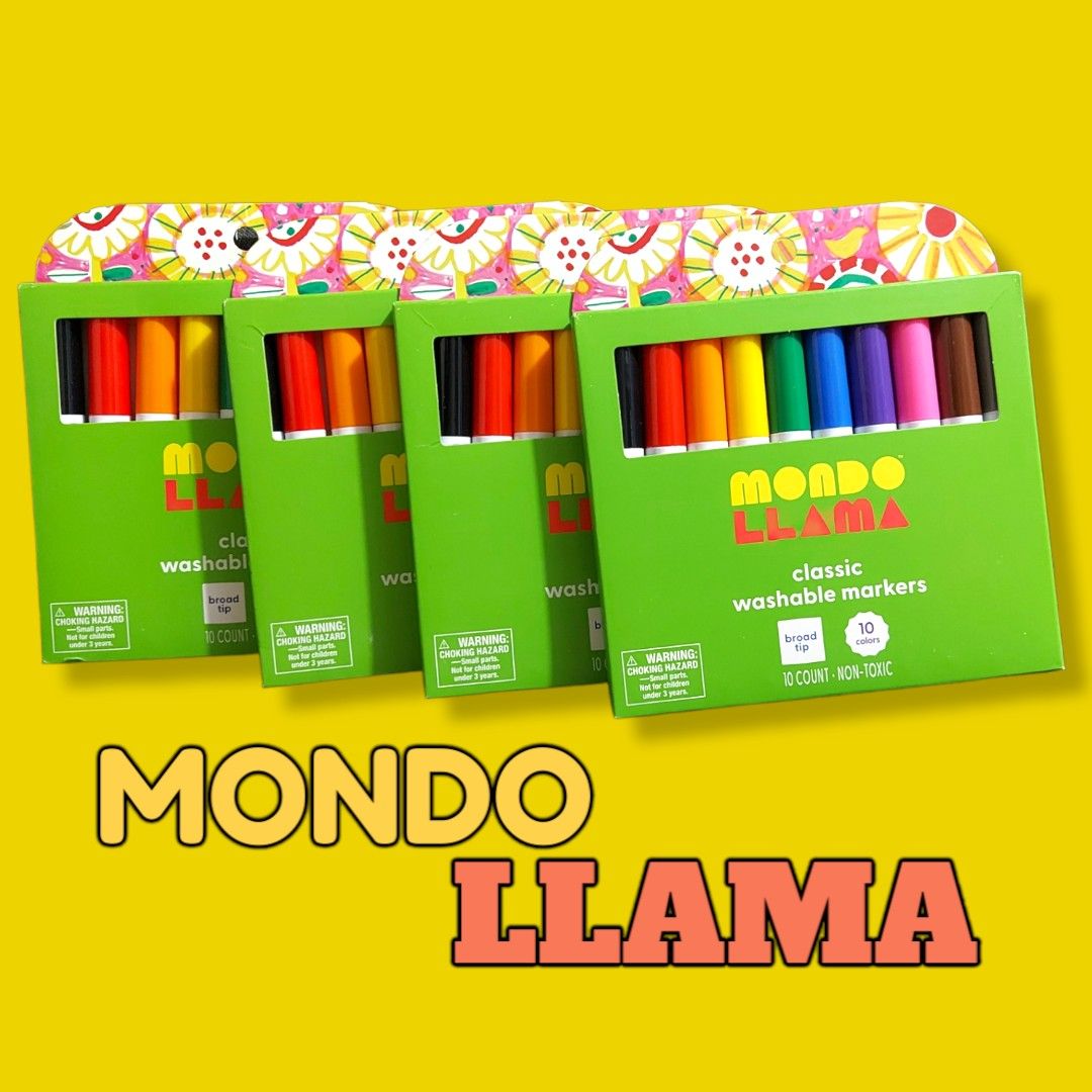 MONDO LLAMA classic washable markers, Hobbies & Toys, Stationary