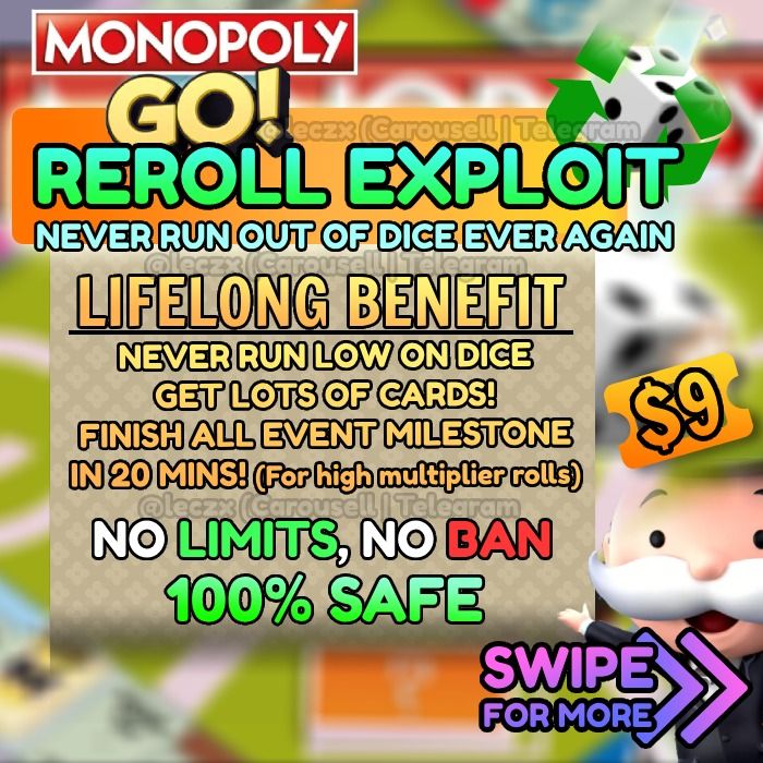 UNLIMITED DICE MONOPOLY GO (REROLL & MULTIPLIER EXPLOIT) VERSION 1.12.2