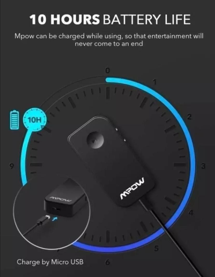 Mpow BH044D Bluetooth Receiver Wireless Bluetooth 5.0 Car Adapter Bluetooth Car Aux Adapter for Music Streaming Sound System Hands Free Bluetooth