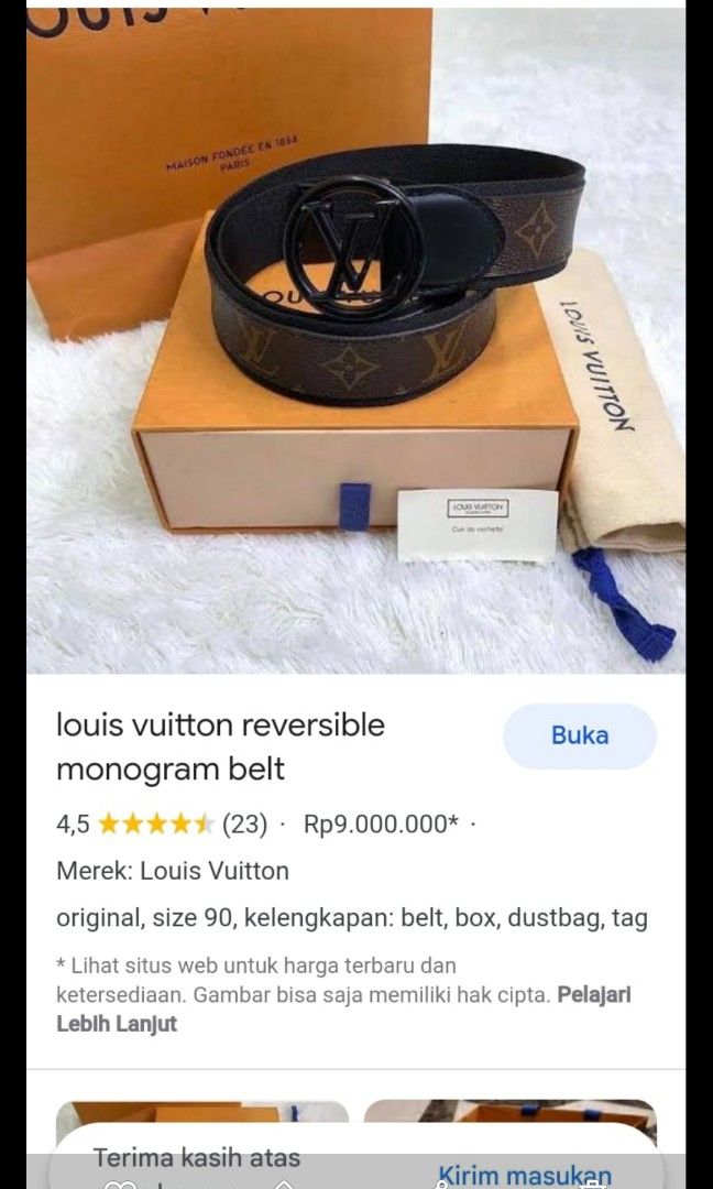 Louis Vuitton Man's Belt Sabuk LV Original Asli