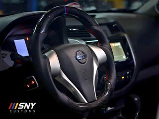 Navara Calibre NP300 Nissan Nismo Carbon Fiber Steering Wheel with red stitch