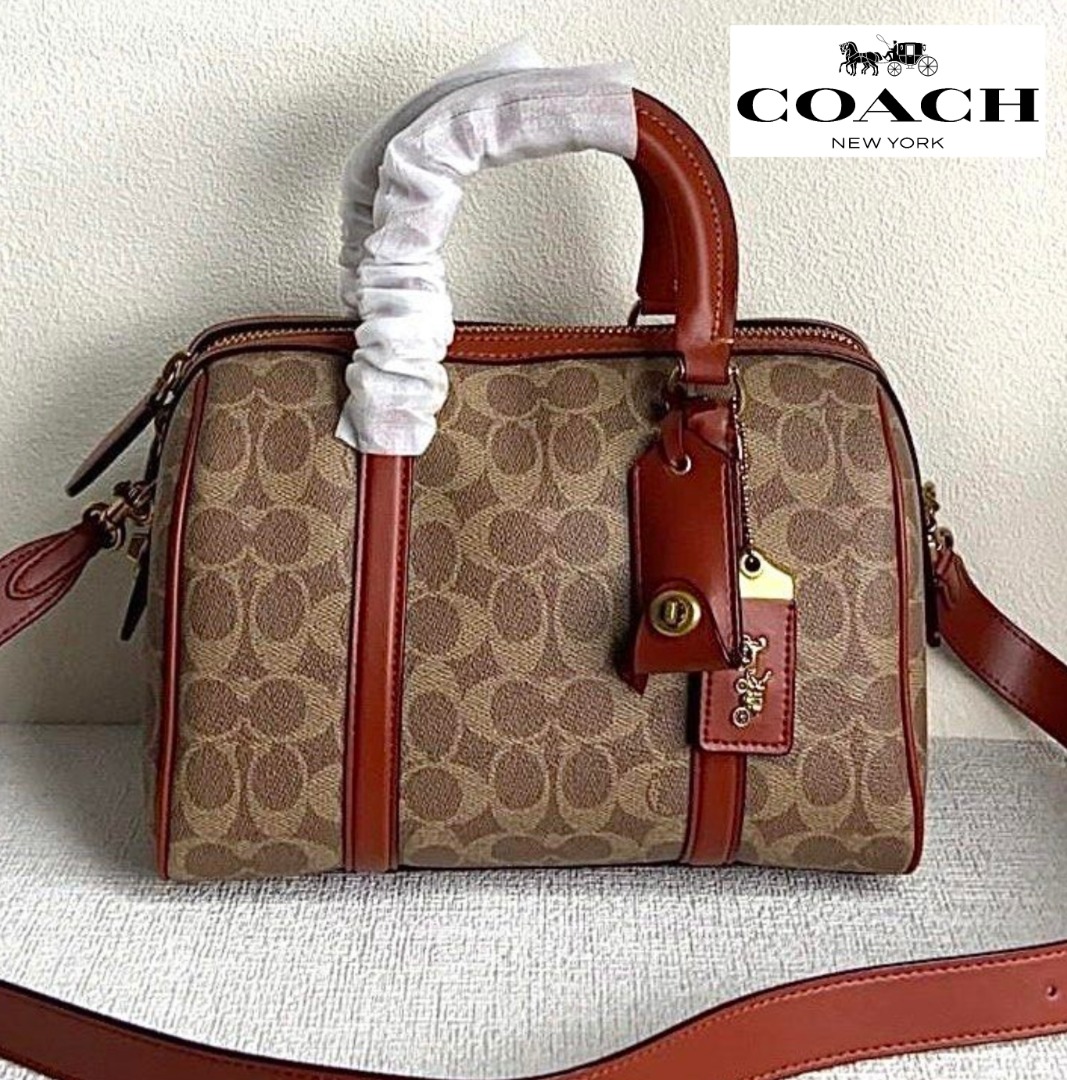 Coach Mini Sierra Satchel in Signature (IM/BROWN/BLACK), Luxury, Bags &  Wallets on Carousell