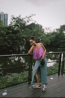 Nice Or Not Denim Maxi Skirt (藍 / S)