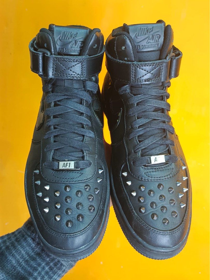 Nike Air Force 1 Downtown High Black Spike Size 42 Fesyen Pria