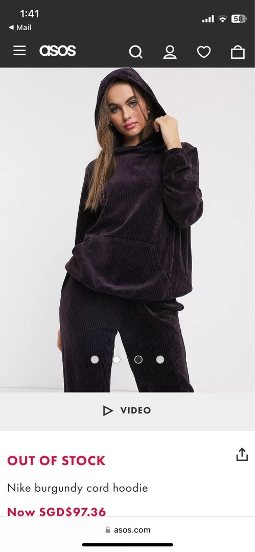 Nike black cord hoodie cheap