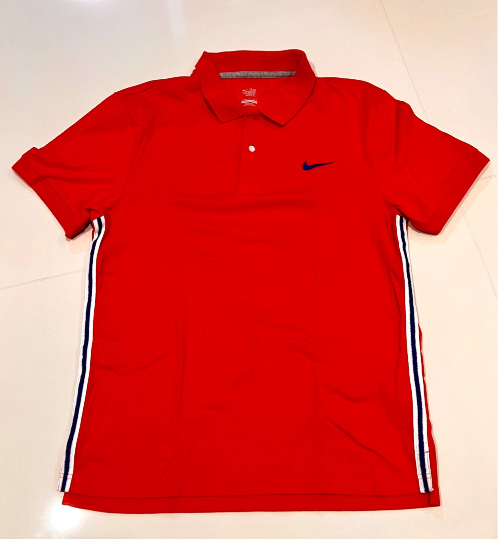 Red nike polo shirt on sale