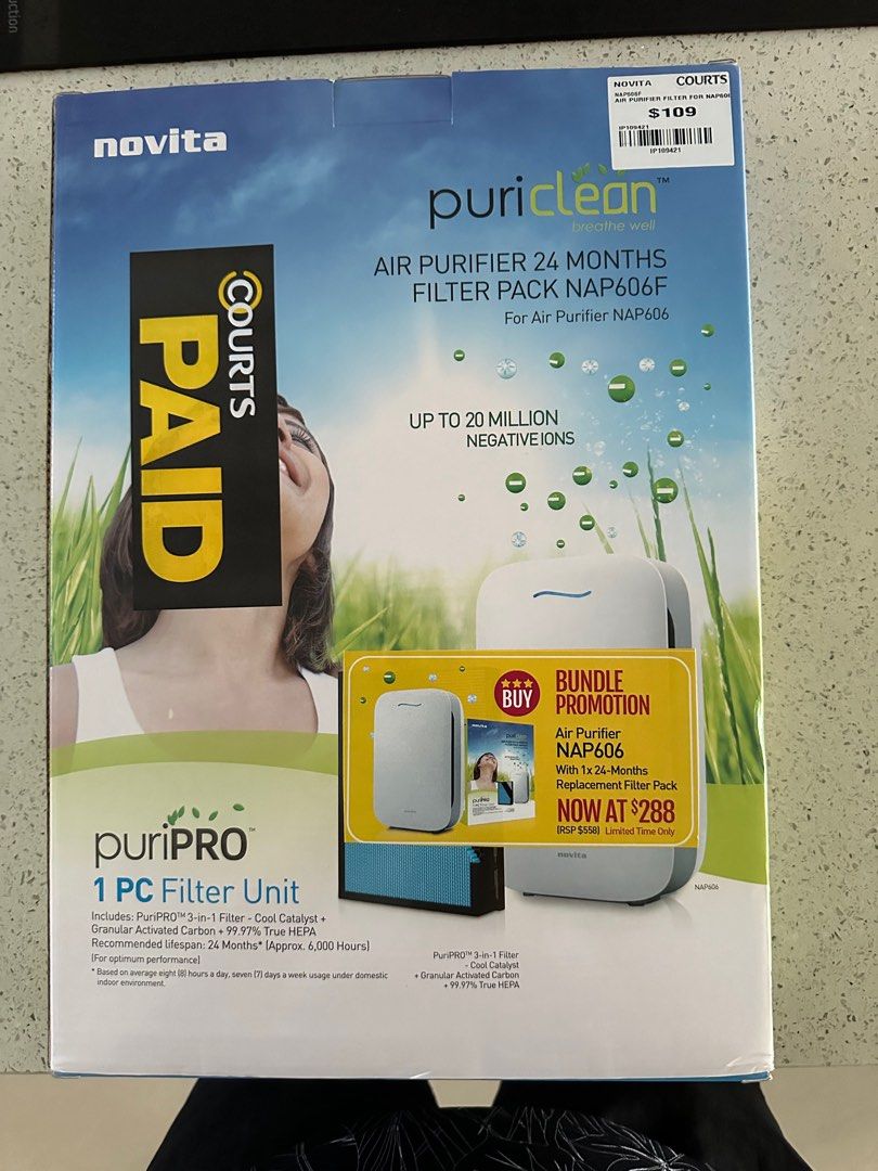 Novita air purifier on sale nap606 filter
