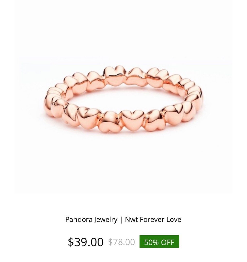 Pandora forever love ring rose gold top