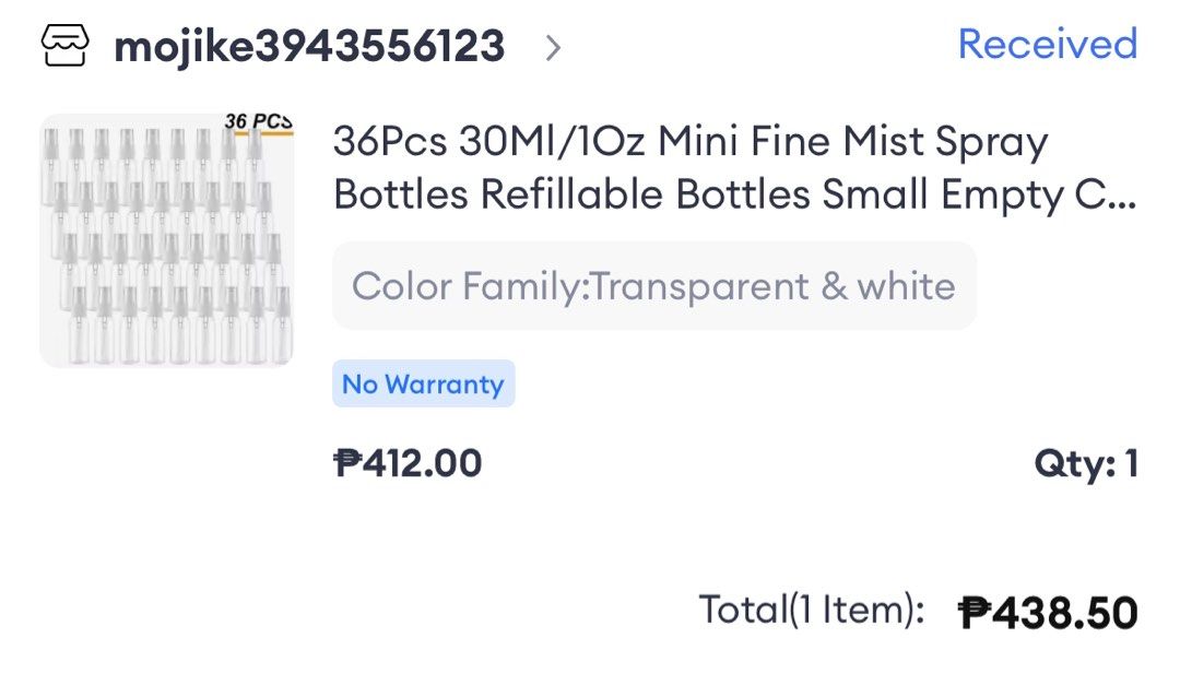 Plastic Spray Bottle 30ml Bundle of 32 pcs (Category: Food Organization & Storage) located in Quezon City. Submitted by glitchandglamor (Listing ID 1256874467, Image 2). Description: •height is 2.5 inches •plastic spray bottle with cap only, sold as is, excess souvenirs bought from lazada •can be used for alchohol, cologne, etc. •free shipping within MM via gogo express.
