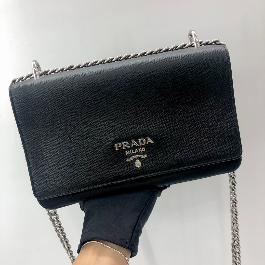 Prada Pattina Shoulder Chain Saffiano Leather Cross Body Bag, Luxury, Bags  & Wallets on Carousell