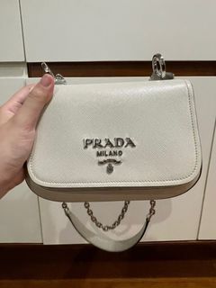 Prada Gold Studded Shoulder Bag Pattina Glace Calf, Luxury, Bags