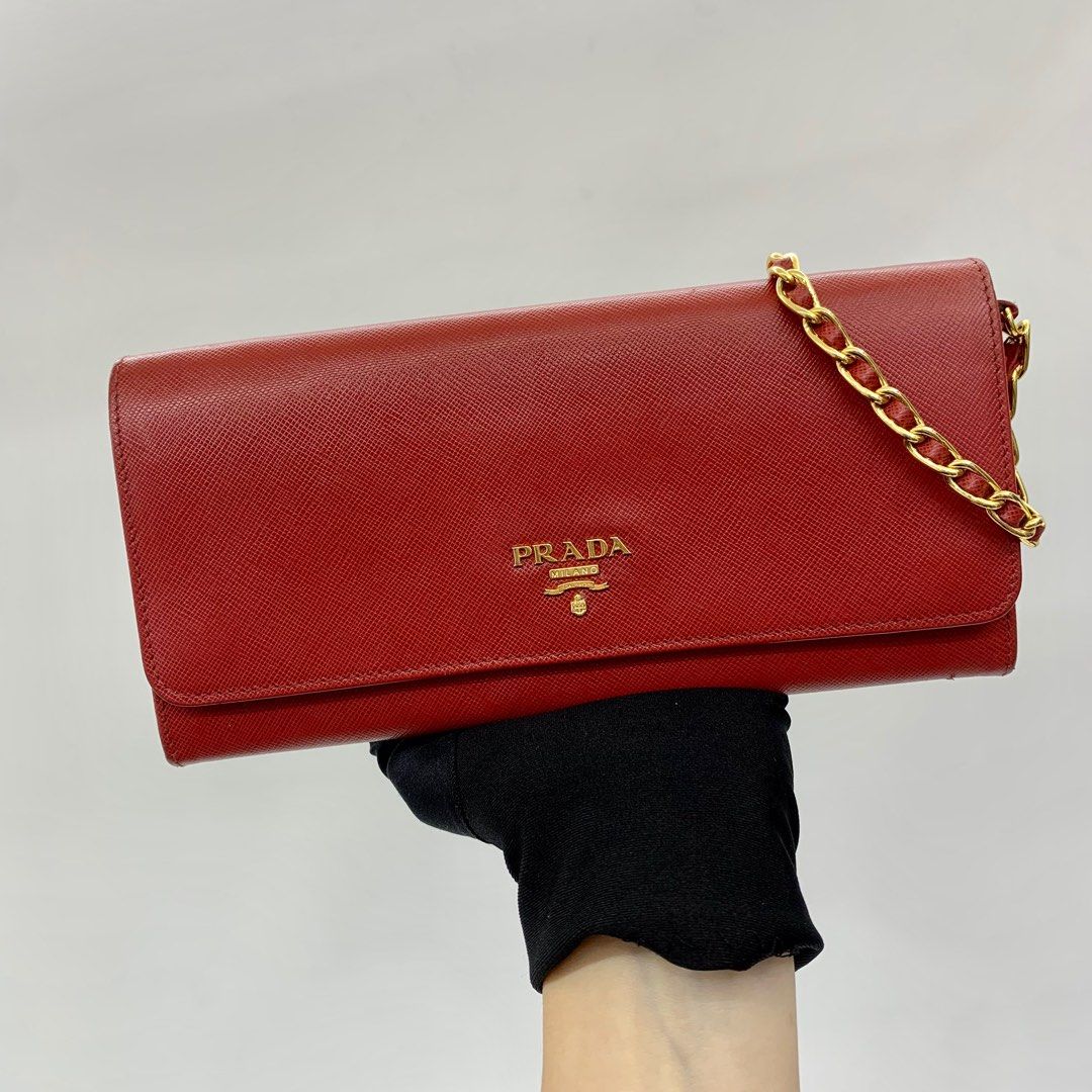 Prada red bag, Luxury, Bags & Wallets on Carousell