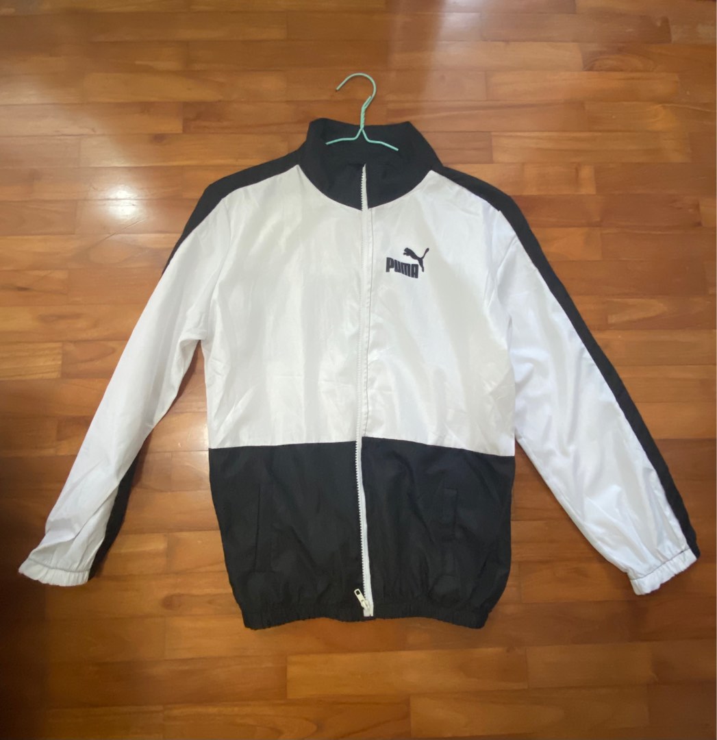 Puma black discount and white windbreaker