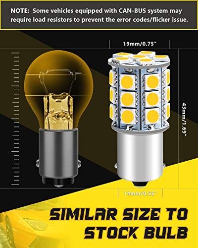 Qoope - Pack of 10-3000K Warm White 1156 BA15S 1141 1003 1073 7506 LED Bulbs  5050 27-SMD Replacement Lamps for 12V Interior RV Camper Trailer Lighting  Boat Yard Light Bulbs, Furniture 