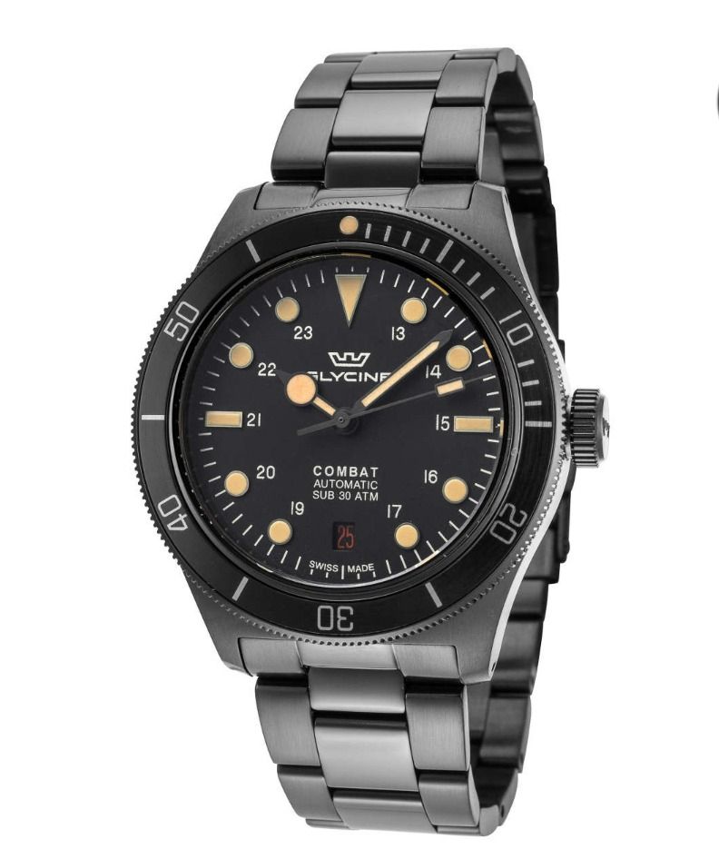 RARE Glycine Combat Sub Automatic 39 Black Luxury Watches on Carousell