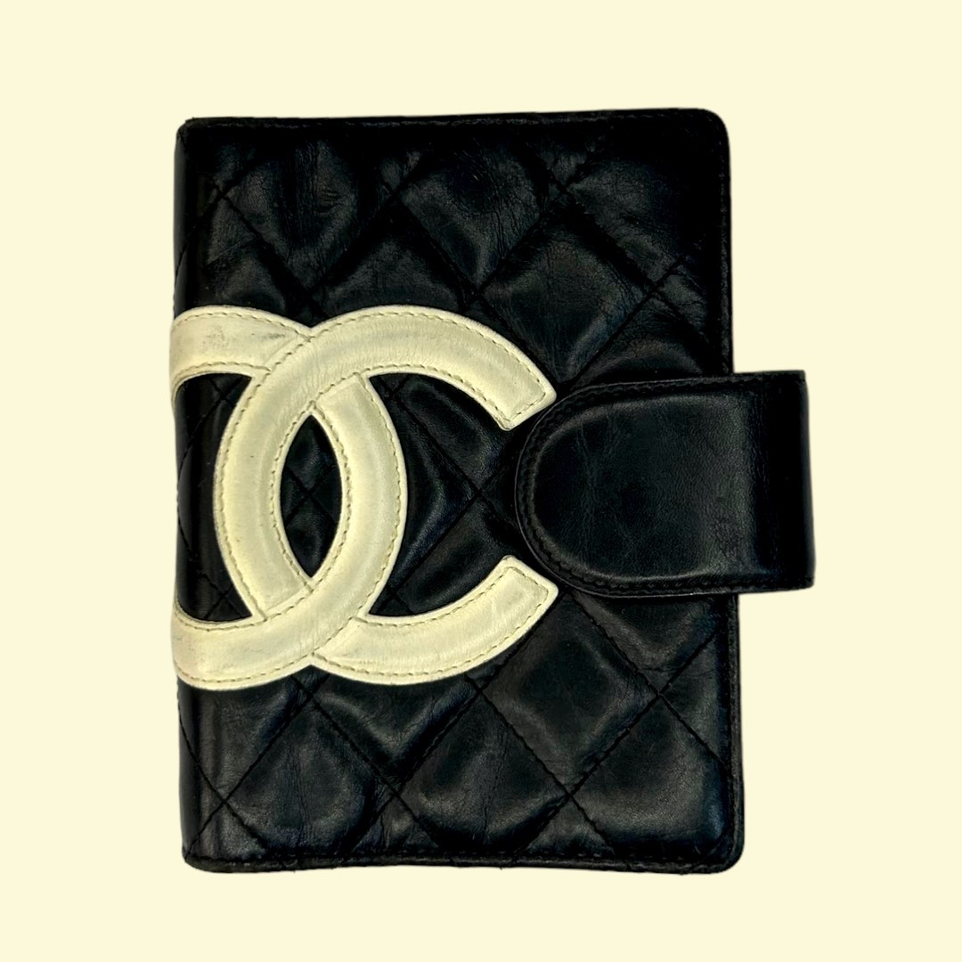[RARE] Vintage Chanel Quilted Lambskin CC Cambon Line Agenda Notebook Cover