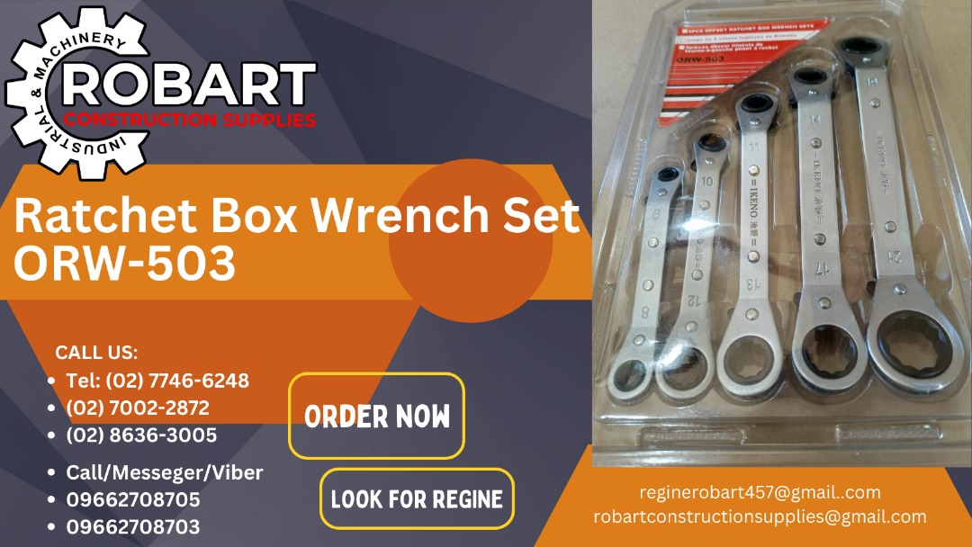 Ratchet Box Wrench Set ORW503, Commercial & Industrial, Construction