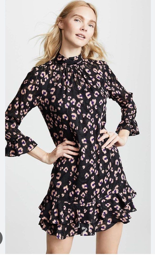 Rebecca taylor black floral dress top