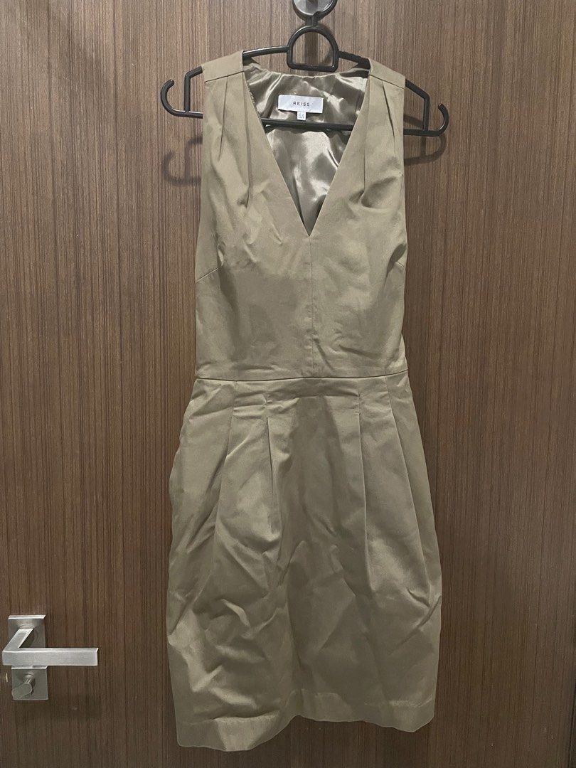 Reiss olive green dress shop