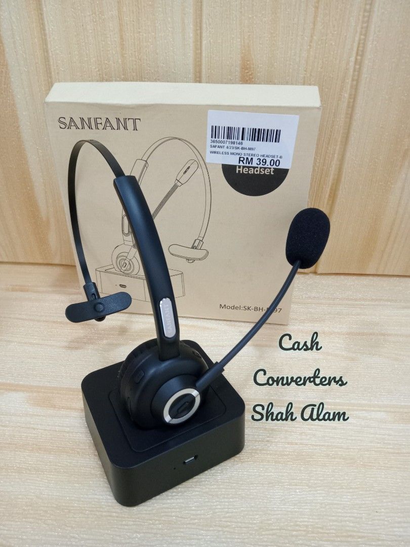 Safant SKBHM97 Wireless Mono Stereo Headset With Microphone Bluetooth